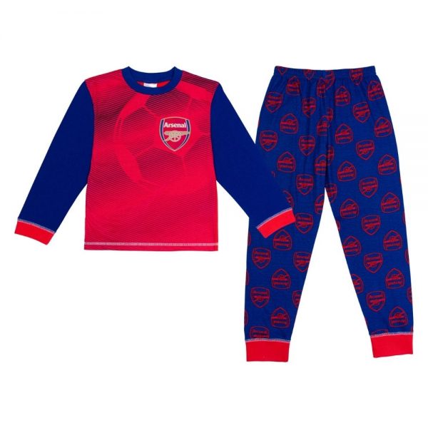 Pyjama Officiel Arsenal FC Pour Garçon - 100% Coton, Taille 3-15 Ans, Manches Longues, Confortable