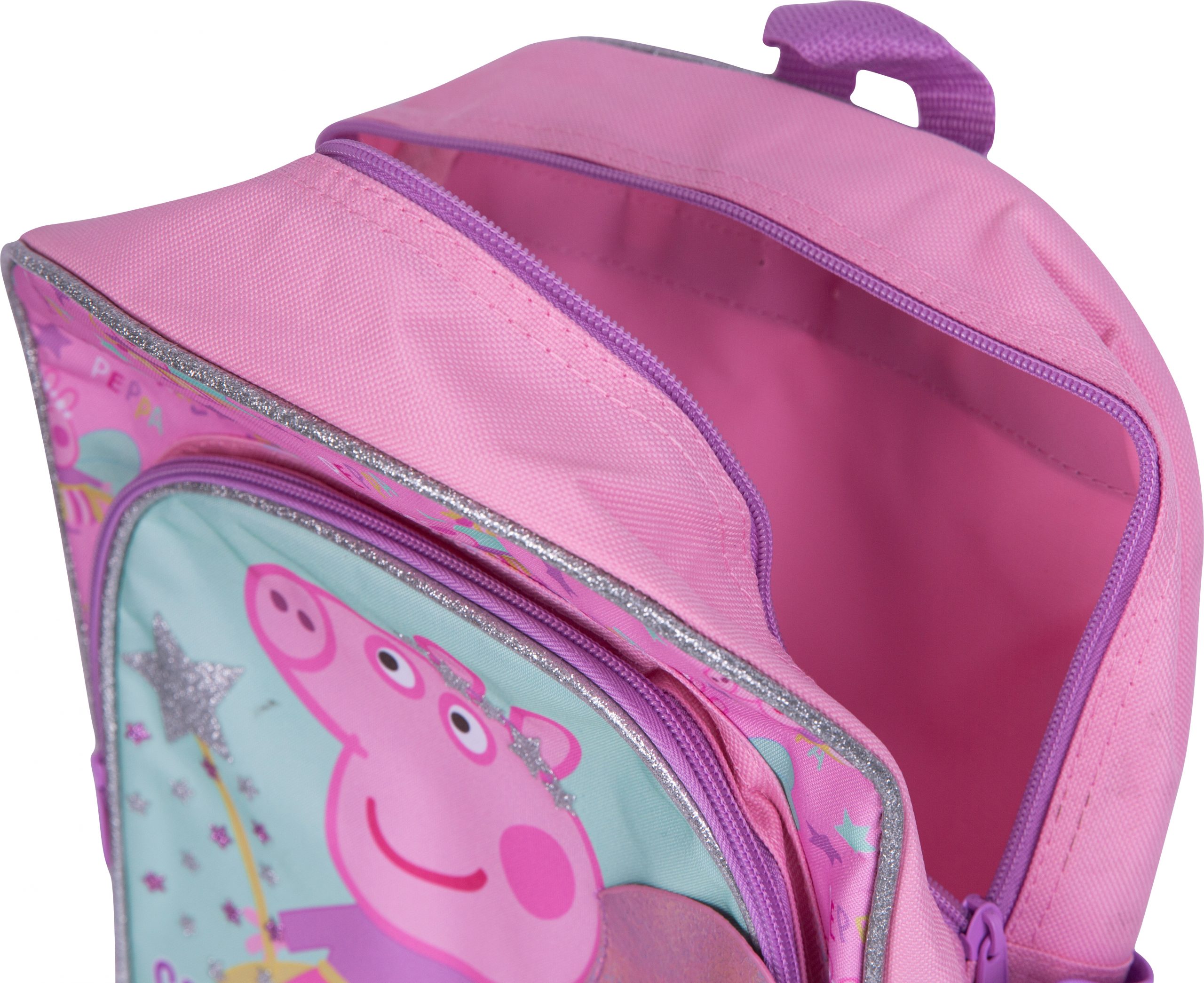 Purple Peppa Pig Drawstring Backpack – Canvas School Bag For Kids, Unisex