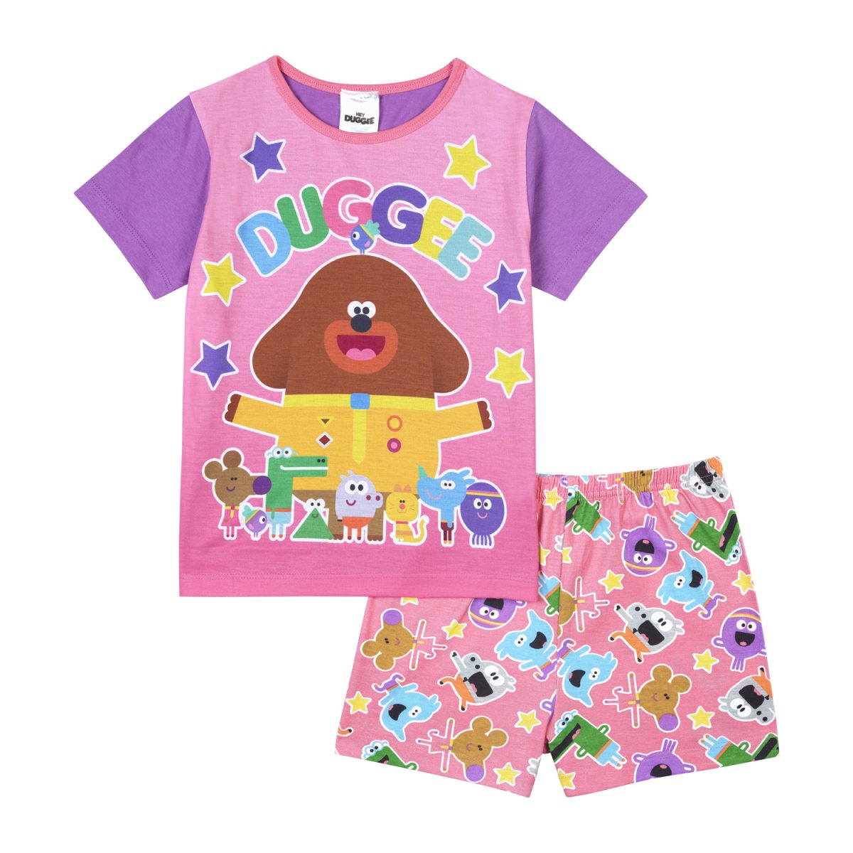 Pyjama Enfant Hey Duggee - Ensemble Manches Longues 100% Coton | Imprimé Coloré Avec Paillettes, Fille