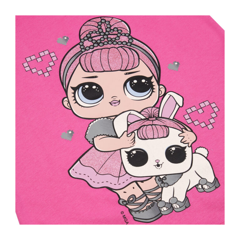Pigiama Lungo LOL Surprise Per Bambina – Top Con Balza E Pantaloni A Cuori, Taglie 5-12 Anni