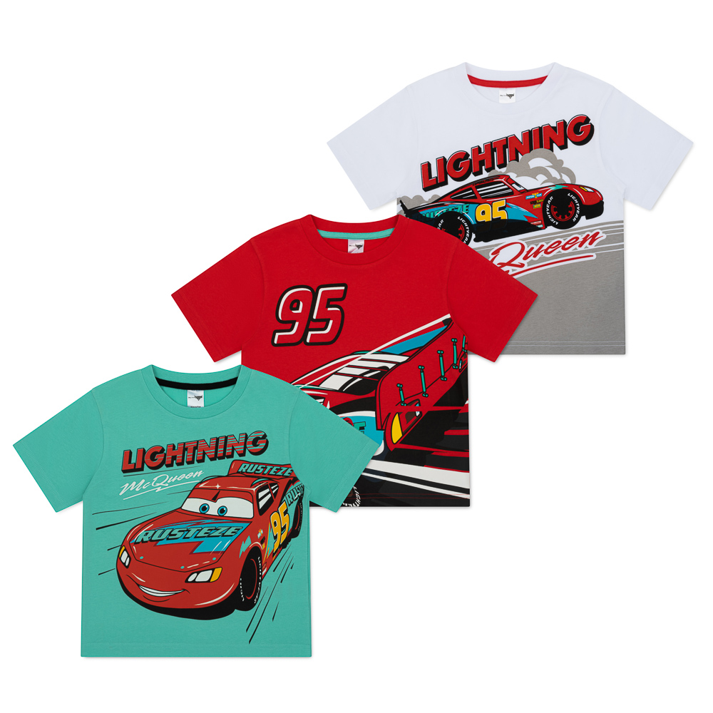 Boys Cars 3 Pack T-Shirts 4-5 Years DES39320-6