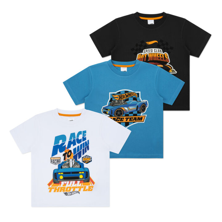 Hot Wheels Boys T-Shirts 3 Pack