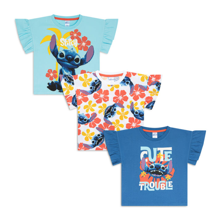 Disney Lilo & Stitch Girls T-Shirts 3 Pack