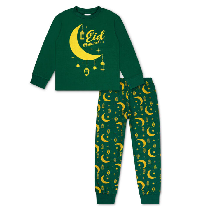 Kids Eid Pyjamas 100% Cotton Boys Girls Unisex Eid Mubarak Pjs